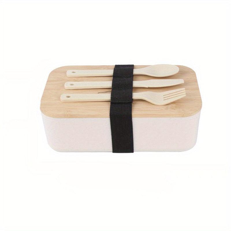 Japanese Bamboo Bento Box with Lid Leakproof Food Container