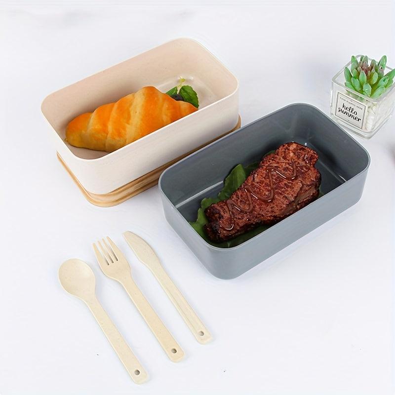 Japanese Bamboo Bento Box with Lid Leakproof Food Container