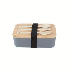 Japanese Bamboo Bento Box with Lid Leakproof Food Container
