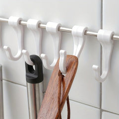 Stainless Steel Sliding Hooks Hanging Rail Rack with 6 S Hooks