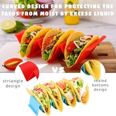 Colorful Taco Holder Stands Large Taco Tray Plates Holds 3 Tacos Sturdy