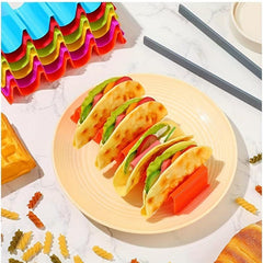 Colorful Taco Holder Stands Large Taco Tray Plates Holds 3 Tacos Sturdy
