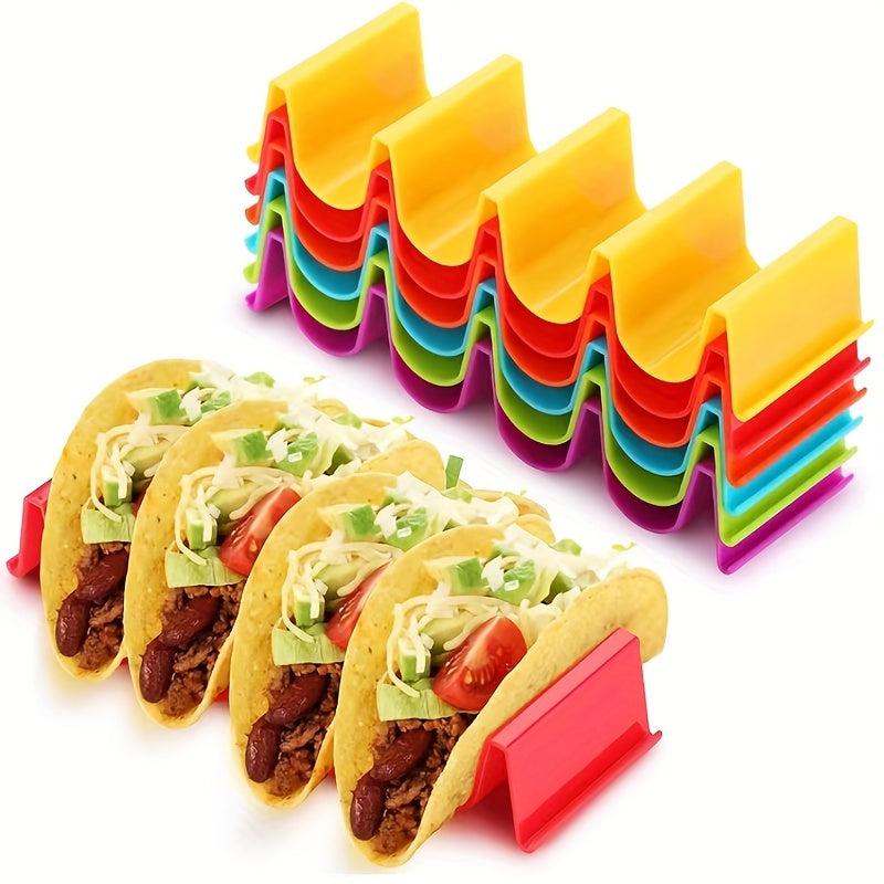Colorful Taco Holder Stands Large Taco Tray Plates Holds 3 Tacos Sturdy