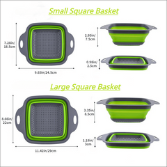 2pcs Collapsible Drainage Basket Folding Wash Basin Lightweight Storage Basket