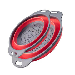 2pcs Collapsible Drainage Basket Folding Wash Basin Lightweight Storage Basket