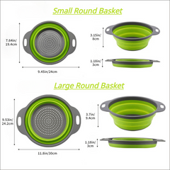 2pcs Collapsible Drainage Basket Folding Wash Basin Lightweight Storage Basket