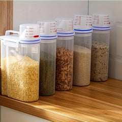 Large Capacity Rice Bucket Clear Cereal Container Moisture-proof Sealed Storage