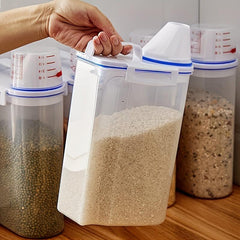 Large Capacity Rice Bucket Clear Cereal Container Moisture-proof Sealed Storage