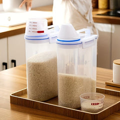 Large Capacity Rice Bucket Clear Cereal Container Moisture-proof Sealed Storage