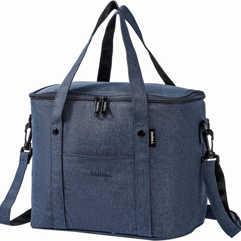 Large Insulated Lunch Bag with Shoulder Strap for Men Women Reusable