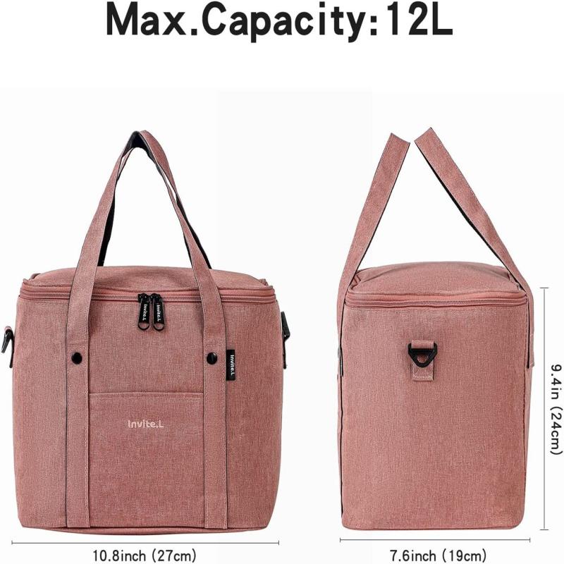 Large Insulated Lunch Bag with Shoulder Strap for Men Women Reusable