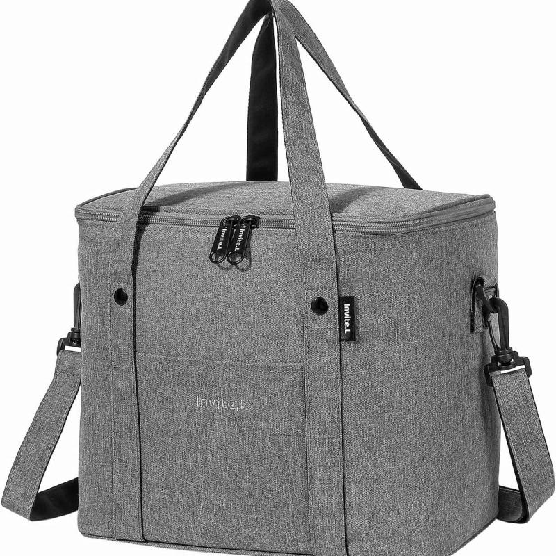 Large Insulated Lunch Bag with Shoulder Strap for Men Women Reusable