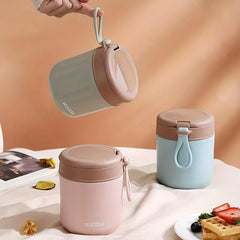 Insulated Soup Cup Leakproof with Spoon Large Capacity Heat Cold Retention