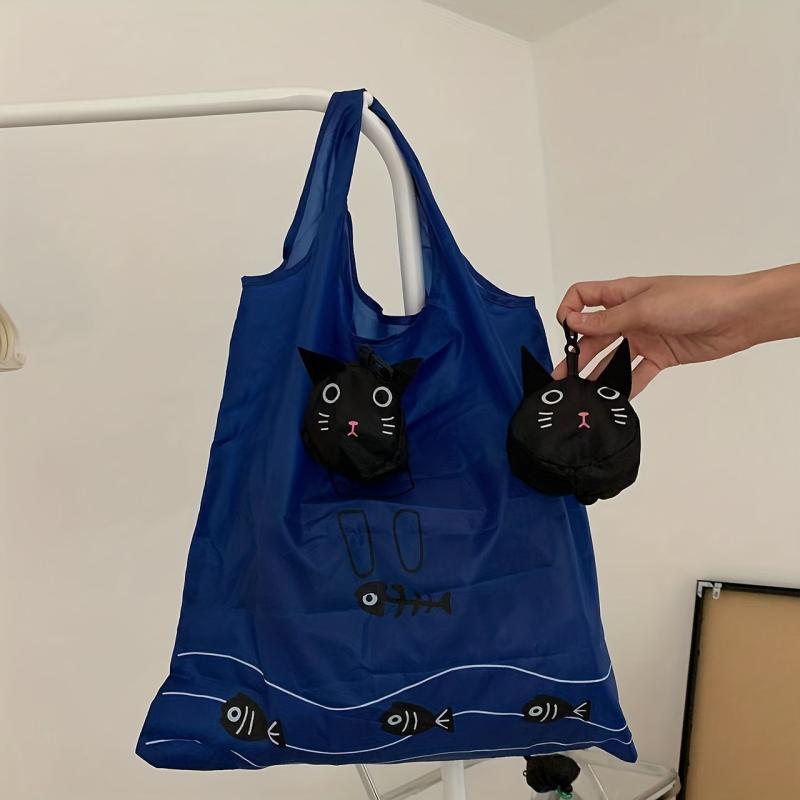 Cute Cat Eco Shopping Bag Portable Reusable Grocery Bags