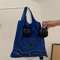 Cute Cat Eco Shopping Bag Portable Reusable Grocery Bags