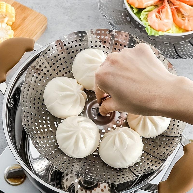 Stainless Steel Veg Steamer Basket Telescopic Folding Expandable