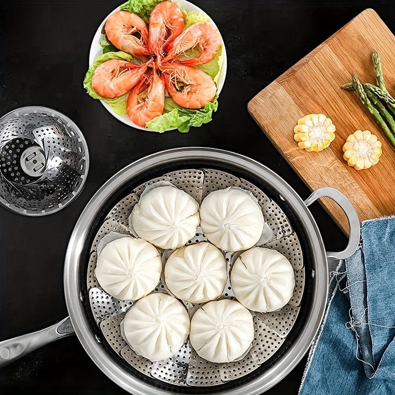 Stainless Steel Veg Steamer Basket Telescopic Folding Expandable