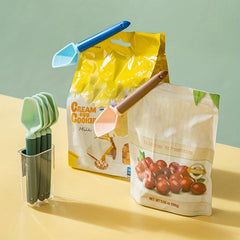 Bag Sealing Clips Measuring Spoon Magnets Food Clips Functional Scoop