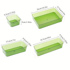 Plastic Storage Box Green Transparent Desk Organization Box