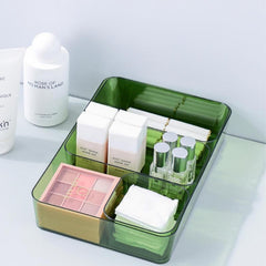 Plastic Storage Box Green Transparent Desk Organization Box