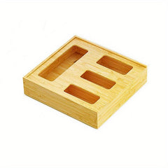 Bamboo 3-in-1 Storage Box with Cutter and Label