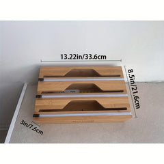 Bamboo 3-in-1 Storage Box with Cutter and Label