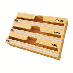 Bamboo 3-in-1 Storage Box with Cutter and Label