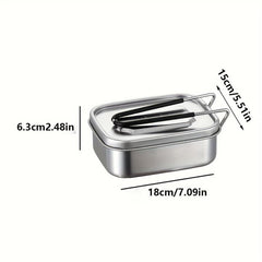 Stainless Steel Lunch Box With Handle For School Camping Picnic