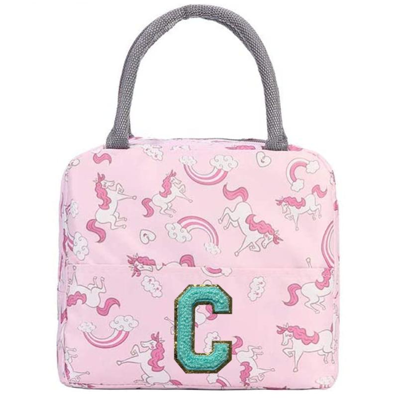 Insulated Lunch Bag Chenille Thermal Handbag Portable Lunch Box Ice Pack Tote