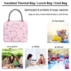 Insulated Lunch Bag Chenille Thermal Handbag Portable Lunch Box Ice Pack Tote