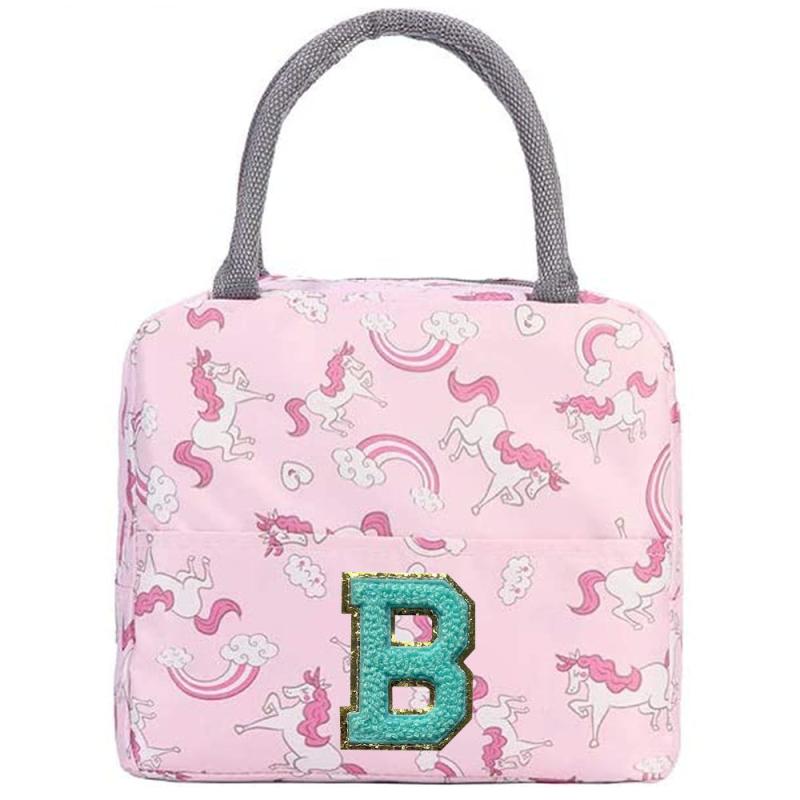 Insulated Lunch Bag Chenille Thermal Handbag Portable Lunch Box Ice Pack Tote