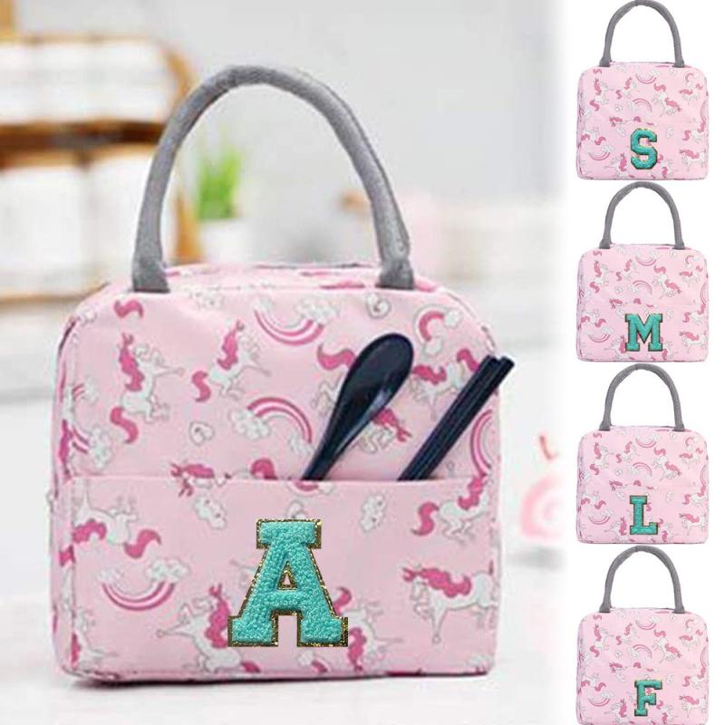 Insulated Lunch Bag Chenille Thermal Handbag Portable Lunch Box Ice Pack Tote