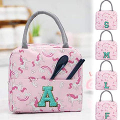 Insulated Lunch Bag Chenille Thermal Handbag Portable Lunch Box Ice Pack Tote
