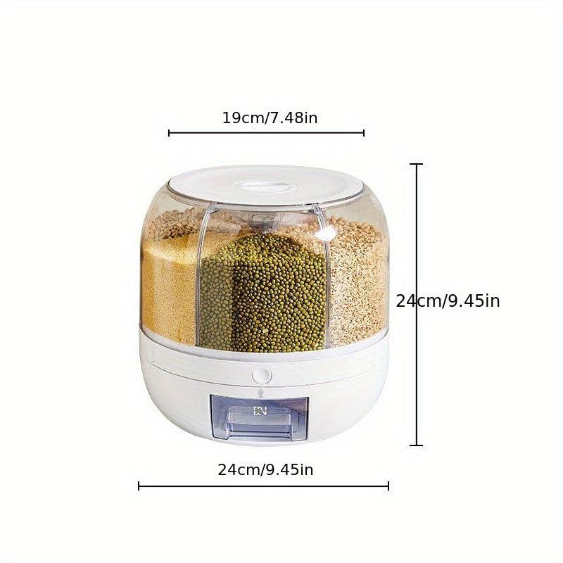 Rotating Rice Bucket Large Capacity Moisture Insect Proof Cereal Container