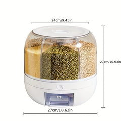 Rotating Rice Bucket Large Capacity Moisture Insect Proof Cereal Container