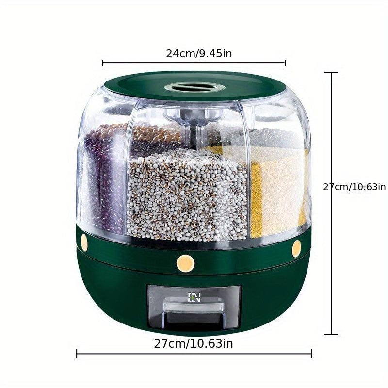 Rotating Rice Bucket Large Capacity Moisture Insect Proof Cereal Container