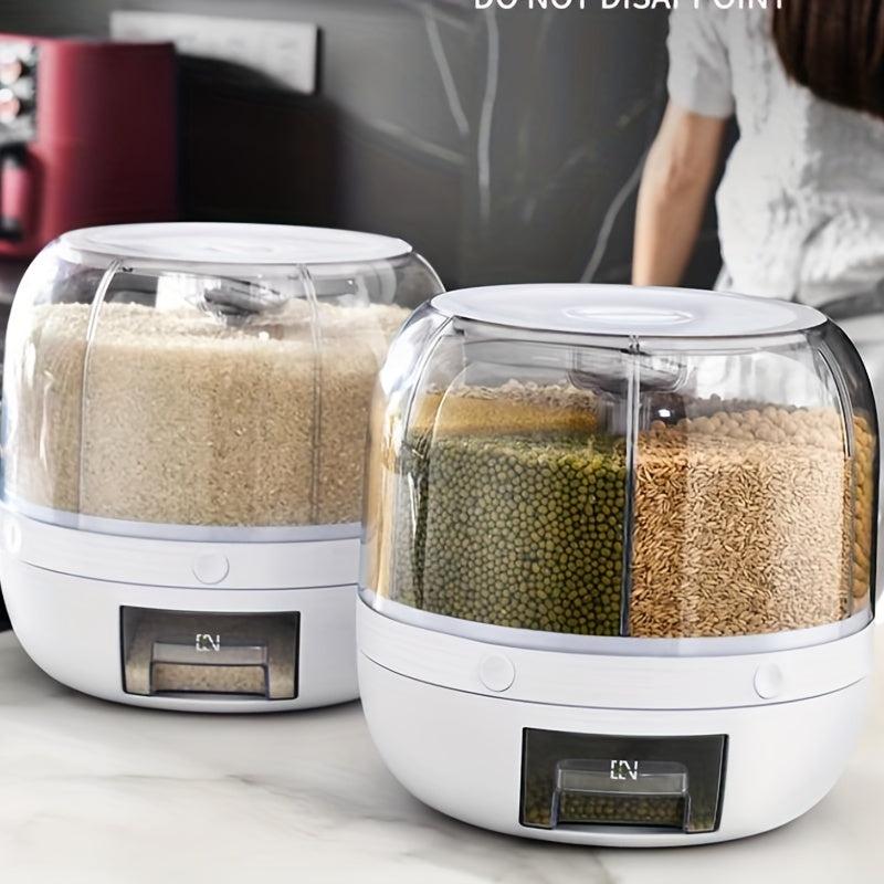 Rotating Rice Bucket Large Capacity Moisture Insect Proof Cereal Container