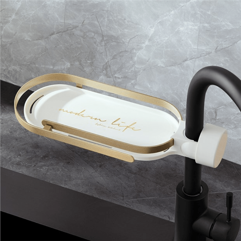 Stainless Steel Sponge Holder Over Faucet Kitchen Sink Caddy Organizer