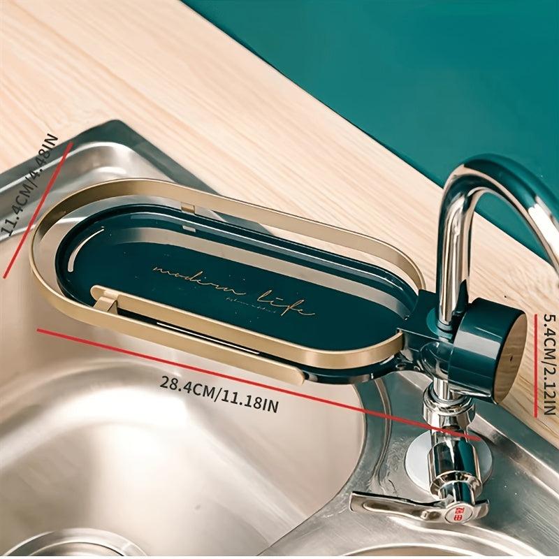 Stainless Steel Sponge Holder Over Faucet Kitchen Sink Caddy Organizer