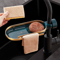 Stainless Steel Sponge Holder Over Faucet Kitchen Sink Caddy Organizer