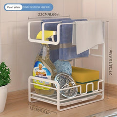 Kitchen Sponge Holder and Towel Rack Organize
