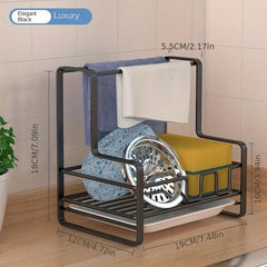 Kitchen Sponge Holder and Towel Rack Organize