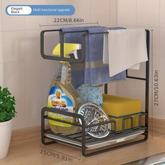 Kitchen Sponge Holder and Towel Rack Organize