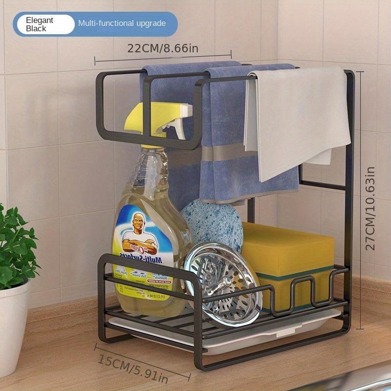 Kitchen Sponge Holder and Towel Rack Organize