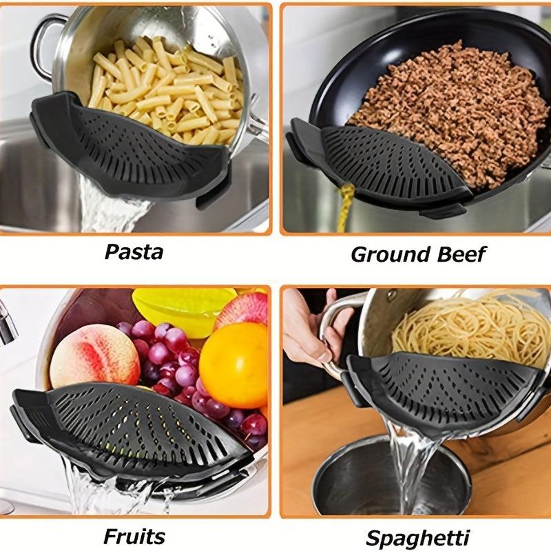 Silicone Drain Pan with Side Drainer & Filter for Kitchen Use