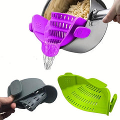 Silicone Drain Pan with Side Drainer & Filter for Kitchen Use