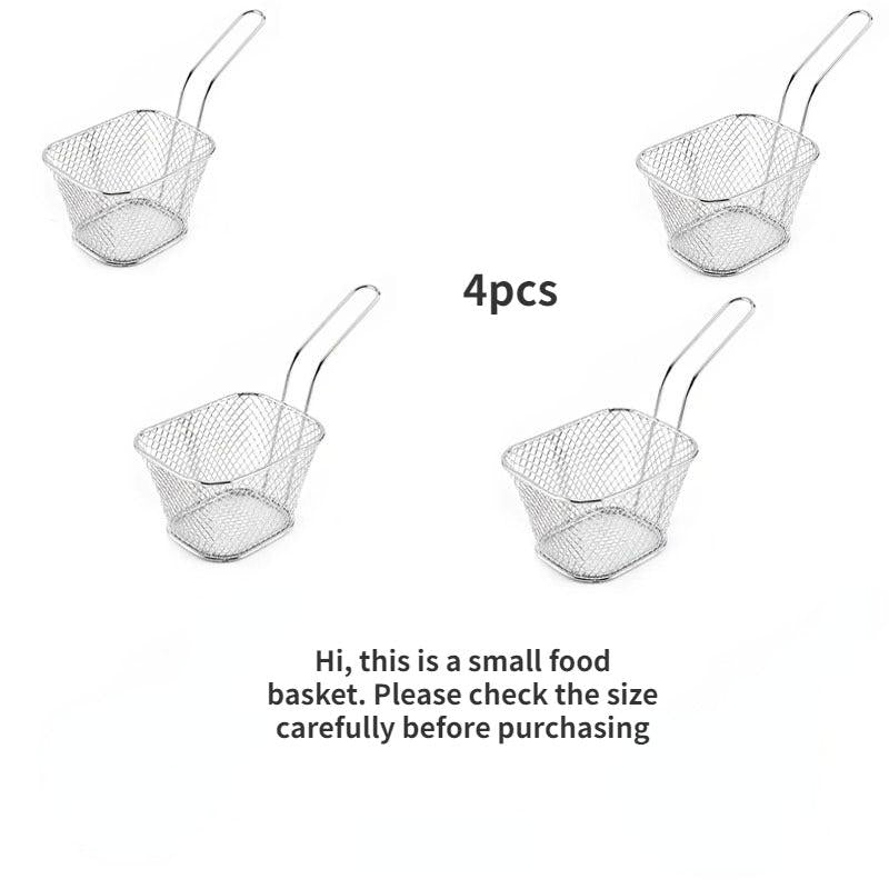 4pcs Mini French Fries Basket Square Frying Baskets Kitchen Cooking Tool