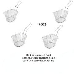 4pcs Mini French Fries Basket Square Frying Baskets Kitchen Cooking Tool