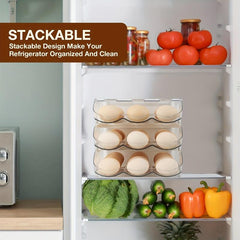 2pcs Kitchen Rolling Egg Carton Refrigerator Storage Container with Lid