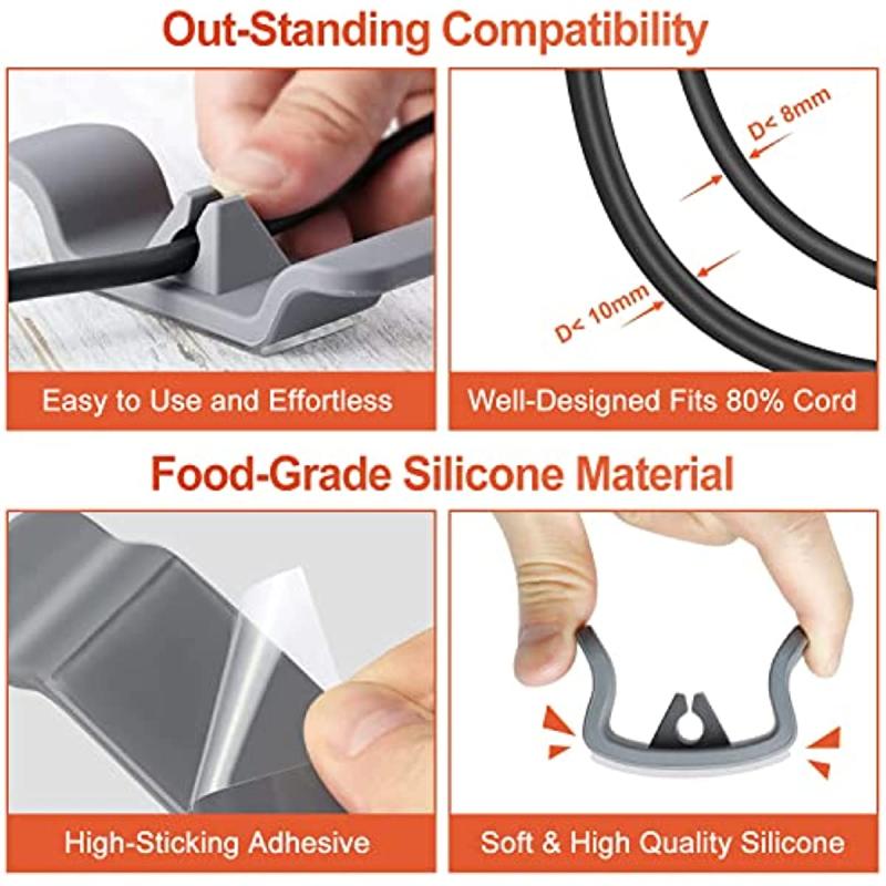 6pcs Kitchen Appliance Cord Organizer Stick On Cord Wrapper Winder Holder